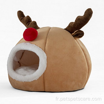 Christmas Pet Cave mignon Cat Bed Rendeer Forme